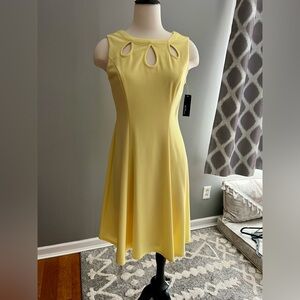 ALYX FIT AND FLARE YELLOW DRESS